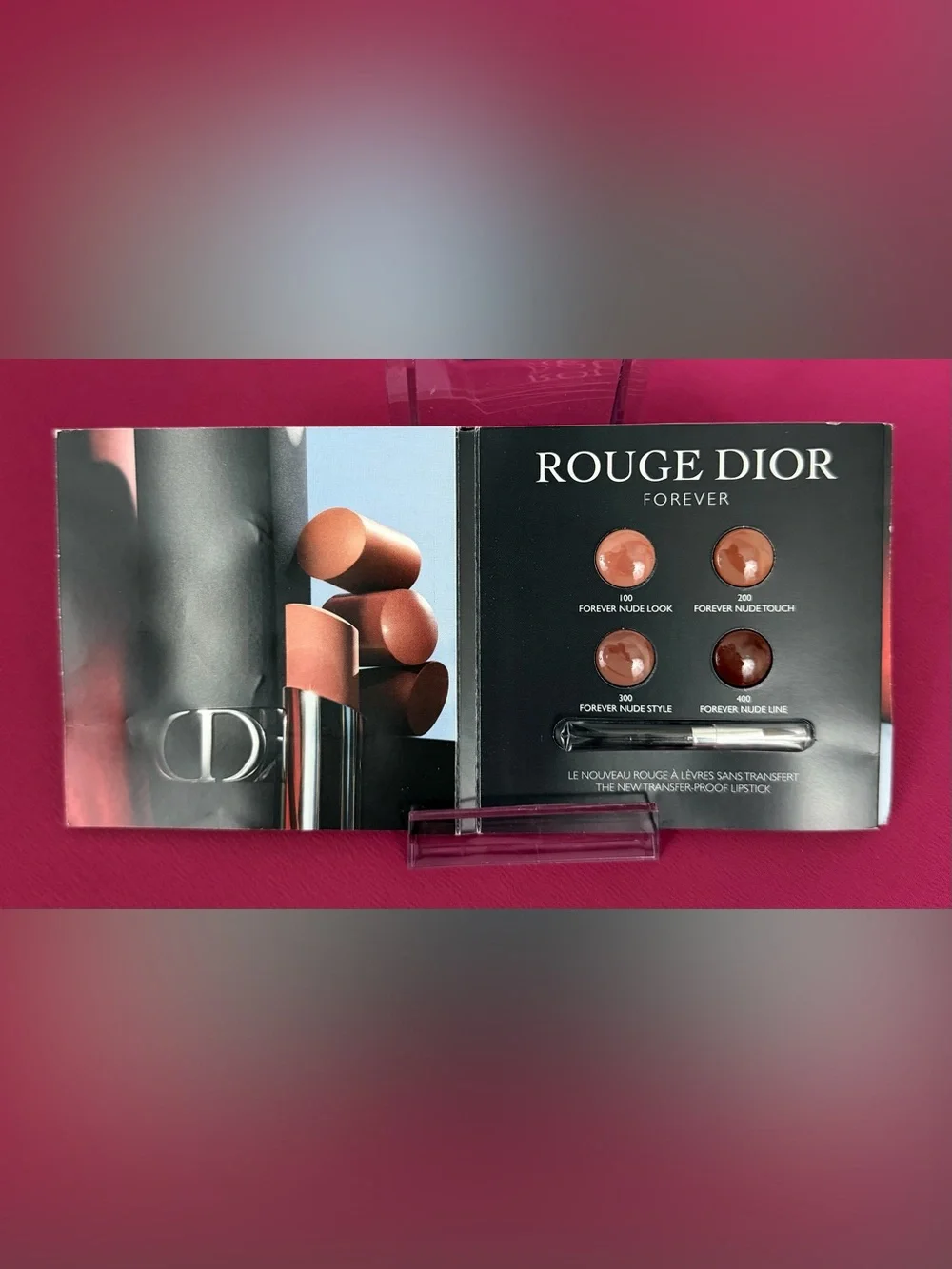 Rouge Dior Forever Lipstick Sample Card x4 Nude (100,200,300,400) & 683 Satin